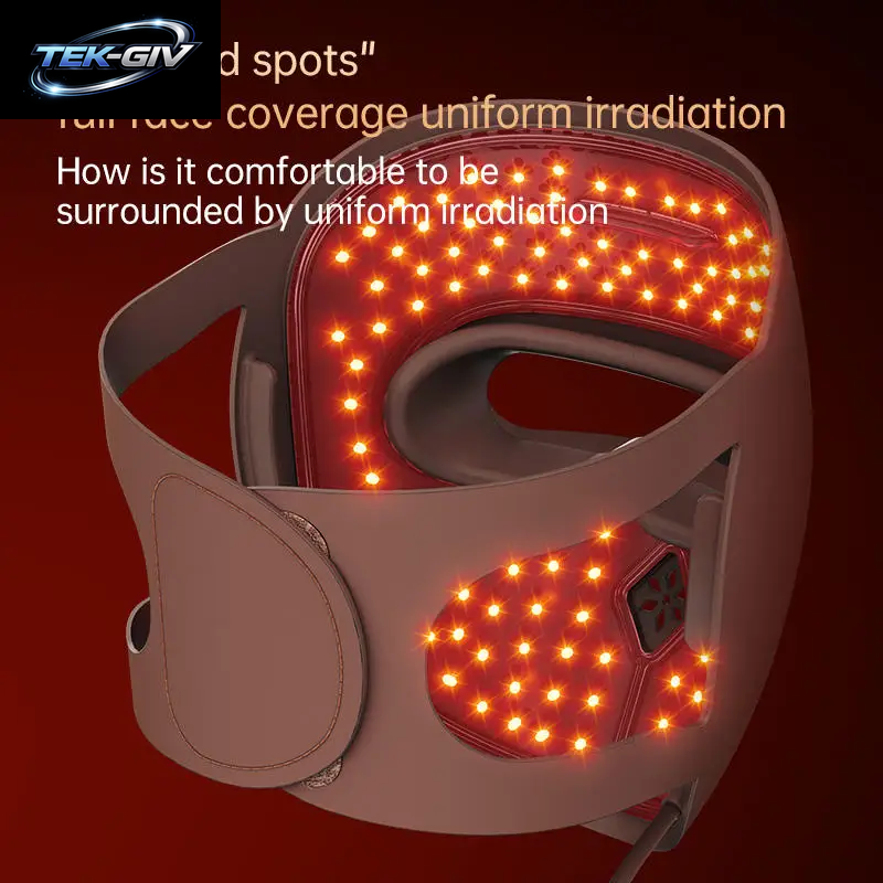 Rotlichttherapie LED 4-Farben Gesichtsmaske Aus Silikon, Rotes Licht Photon Hautverjüngung Faltenentfernung Anti-Akne Porenverkleinerung