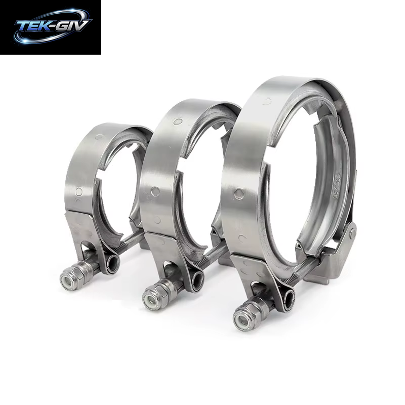 Edelstahl 2,5" 3" 4" Schnellspanner V-Band-Klemme 63Mm 76Mm Turbo-Auspuffrohr Vband-Klemme Männlich Weiblich Flansch V-Klemmen-Kits