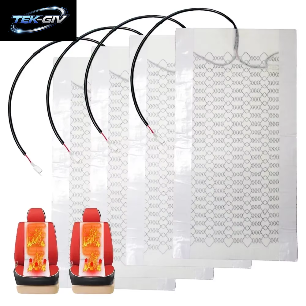 2 Stücke/4 Stücke 12 V Universal Auto Sitz Beheizte Heizung Heizung Carbon Faser Auto Sitz Wärme Pads Kissen Matte Winter Wärmer Sitzbezüge Set