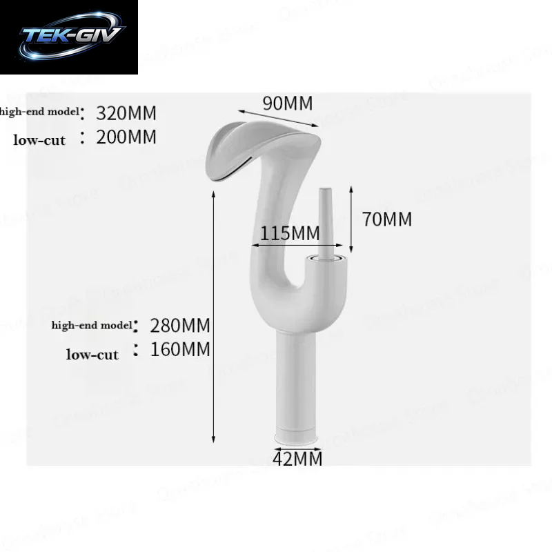 Weißer Cobra-Design Badezimmer-Waschtischhahn – Wasserfall-Mischbatterie Mit Kalt- Und Warmwasser-Keramikventil, Wassersparend, Weiß