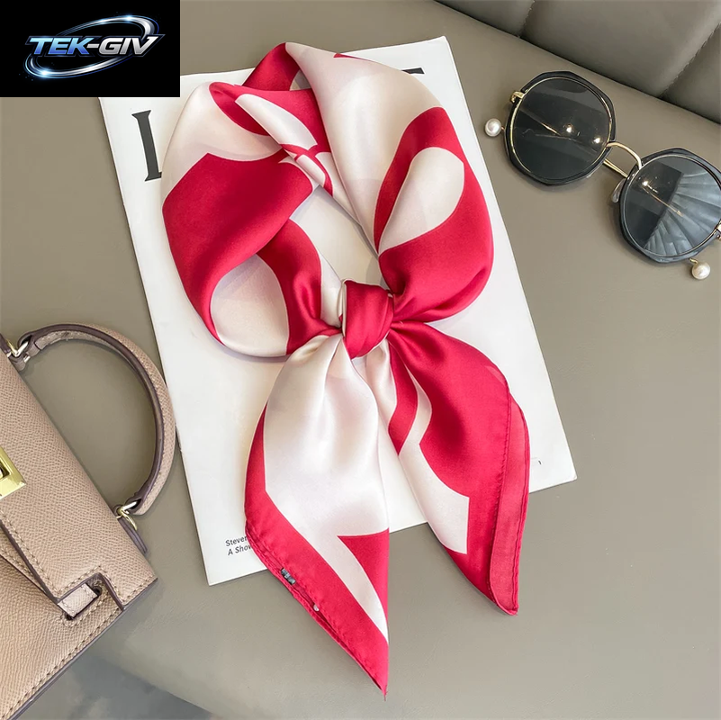 60 Farben Luxus-Schal Für Damen 70*70Cm Seidengefühl Quadratisches Haartuch Foulard Satin-Schal Großformatiges Kopftuch Hijab Taschentuch
