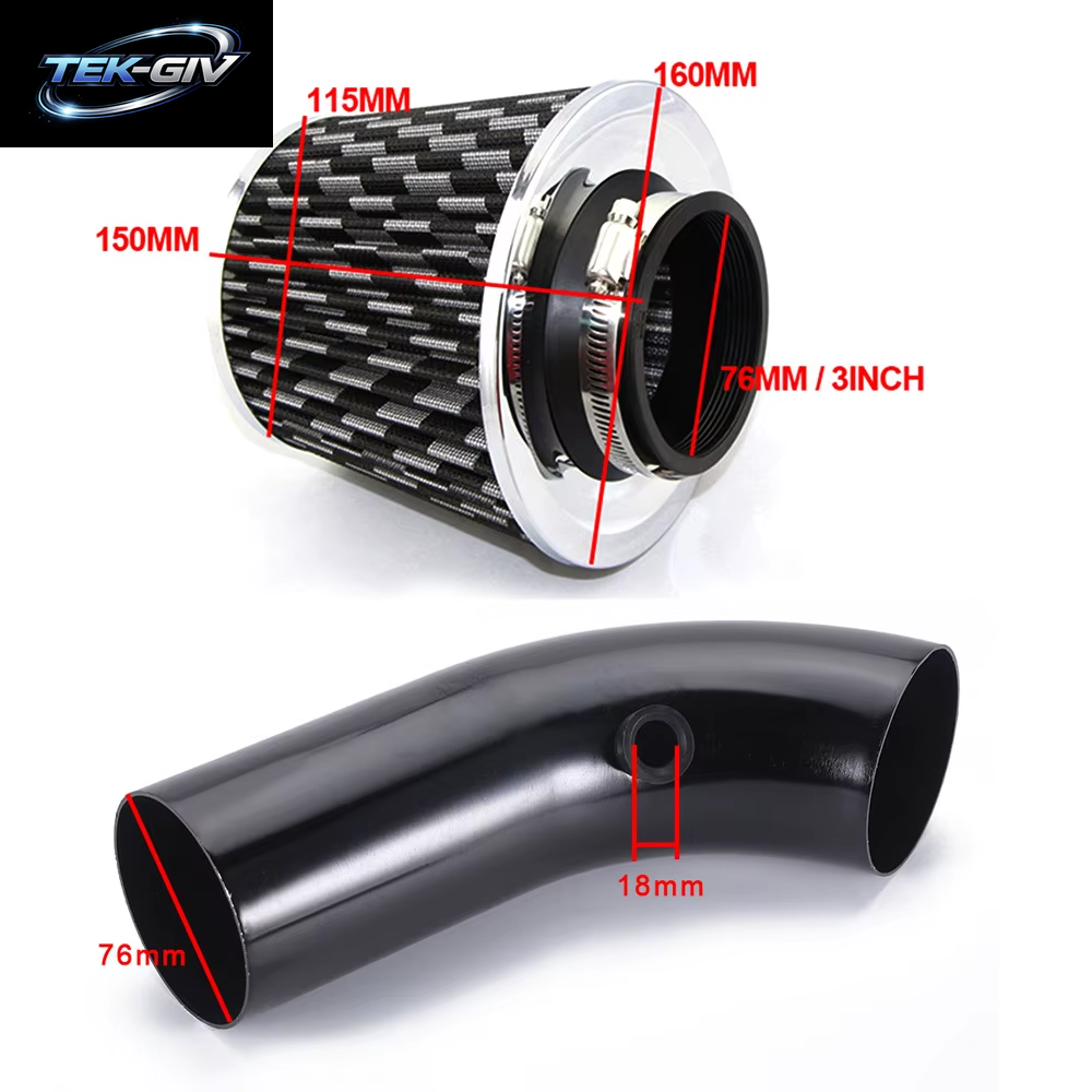 Hochleistungs-76-Mm-Auto-Lufteinlassfilter, 7,6 Cm, Pilzform, Kaltluft-Ansaugrohr, Turbo-Boost-Aluminium, Verbessert Die Motorleistung