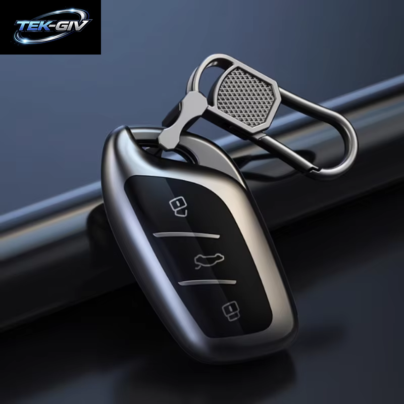 Titangrau Für MG4 2023 Mg4 Ev MG HS GT ZS EV ZX MG5 MG6 Smart Remote Autoschlüsselhülle Schlüsselanhänger Halter Fob Bag Zubehör