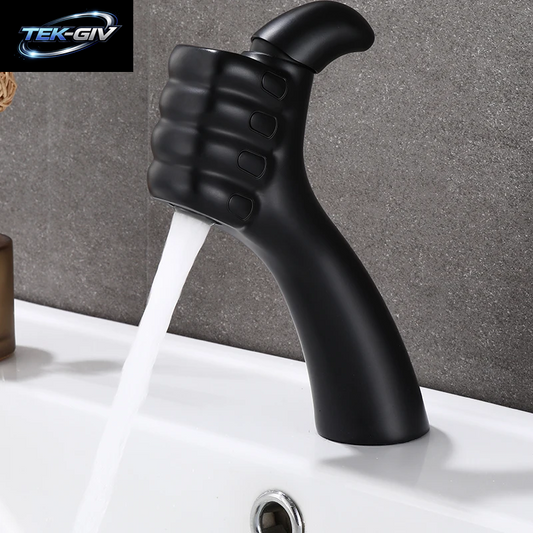 BAKALA Einhand-Waschtischarmatur, Wasserhahn, Massives Messing, Chrom-Gold-Finish, Schwarz, Weiß, Waschbecken-Mischbatterie