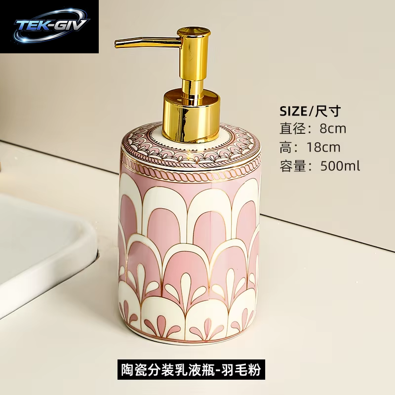 Keramik Vergoldete Lotion Flasche Badezimmer Liefert Shampoo Dusch Gel Separat Abgefüllt Hotel Presse Flasche Seifensp Ender