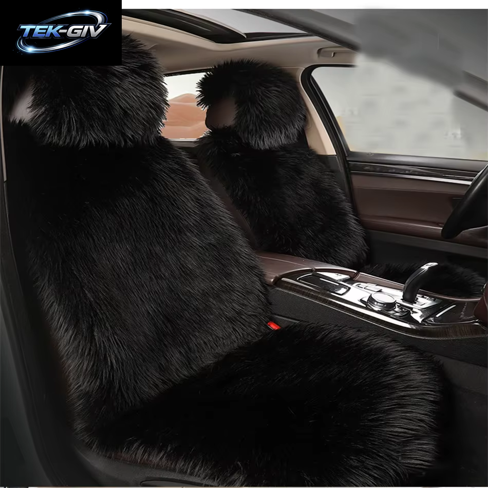 1Pcs Universal Plüsch Auto Sitz Abdeckung Faux Schaffell Sitzkissen Winter Warme Auto Künstliche Pelz Sitzbezüge Auto Zubehör