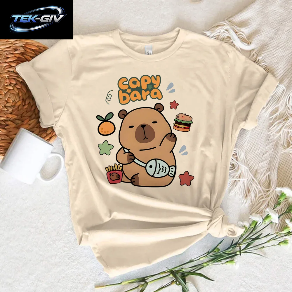 Lustige Capybara T-Shirts Männer Frauen Sommer Niedlichen Tier T Shirt Kurzarm Grafik T Shirts Streetwear Frauen Kleidung