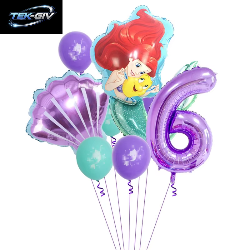 Die Kleine Meerjungfrau Geburtstag Party Dekoration Prinzessin Ariel Papier Serviette Teller Tasse Tischdecke Luftballons Kinder Baby Shower Supplies