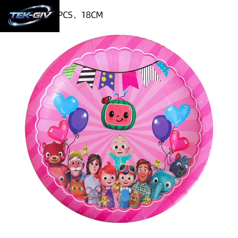 Cocomelon Ballon JJ Melone Wassermelone Spielzeug Alles Gute Zum Geburtstag Banner Party Dekoration Hintergrund Kuchen Topper JOJO Einweggeschirr