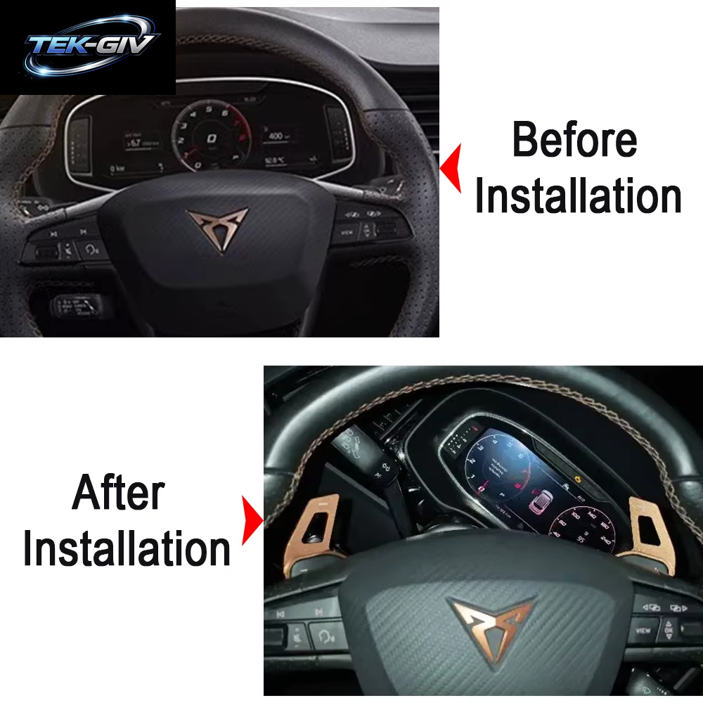 Schaltwippe Für Seat Leon FR Cupra Ateca Ibiza 6P Arona Tarraco Alhambra Auto Lenkradverlängerung Shifter DSG Getriebelaufkleber