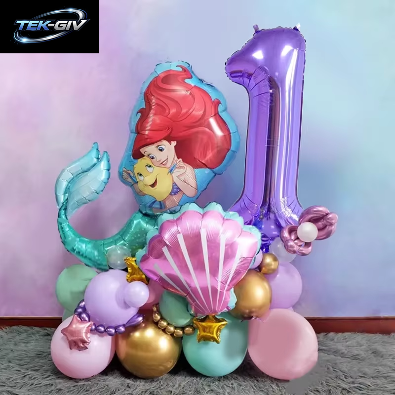 Die Kleine Meerjungfrau Geburtstag Party Dekoration Prinzessin Ariel Papier Serviette Teller Tasse Tischdecke Luftballons Kinder Baby Shower Supplies