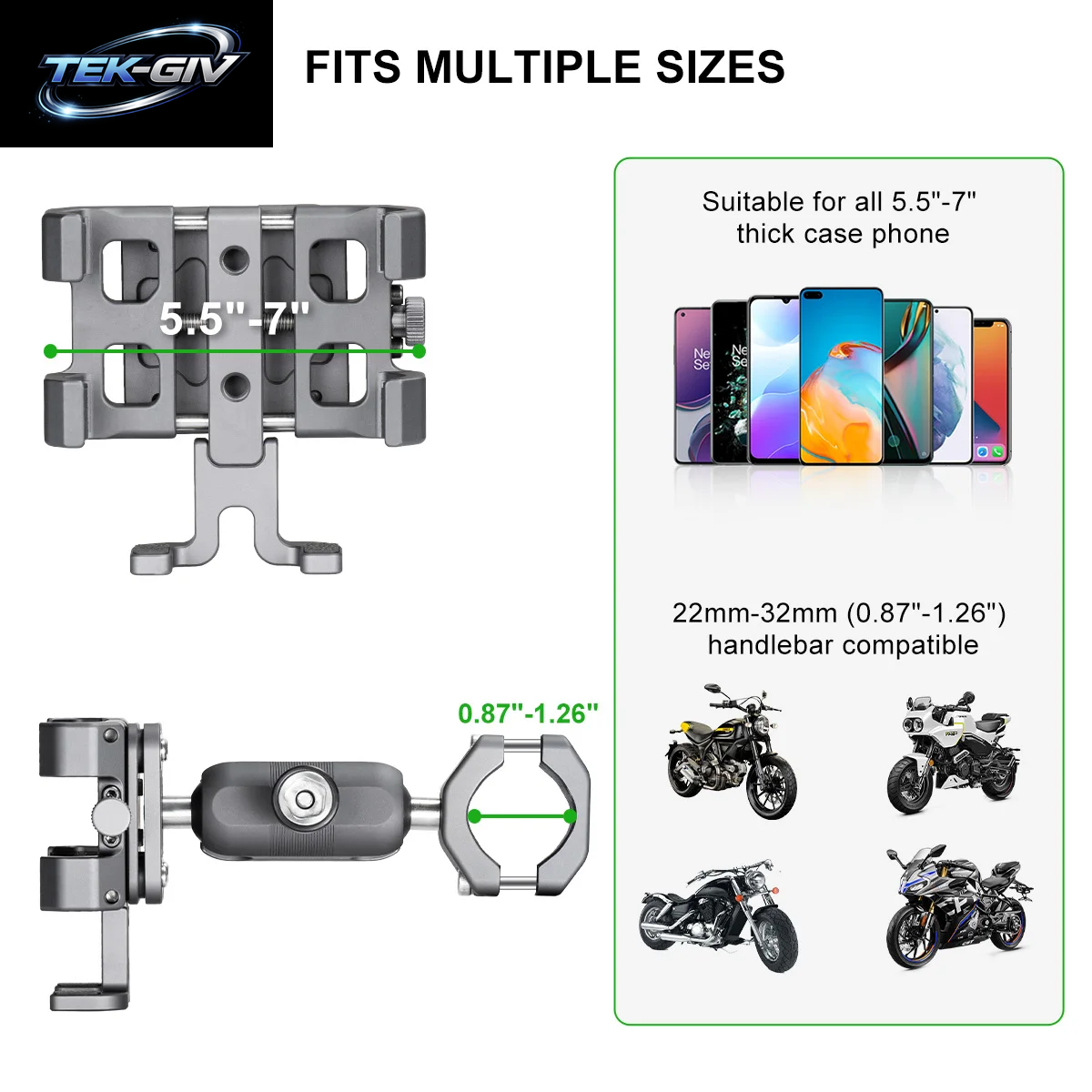 FANAUE Motorrad Fahrrad Handyhalter Halterung Aluminiumlegierung Mit Vibrationsdämpfer ATV/UTV Fahrrad Roller Lenker GPS Clip