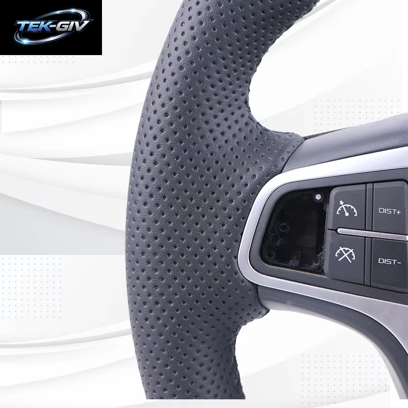 Maßgeschneiderte Auto-Lenkradabdeckung Aus Nappaleder Für Hyundai Genesis 2015 2016, Autozubehör, Schwarz, Verschleißfest