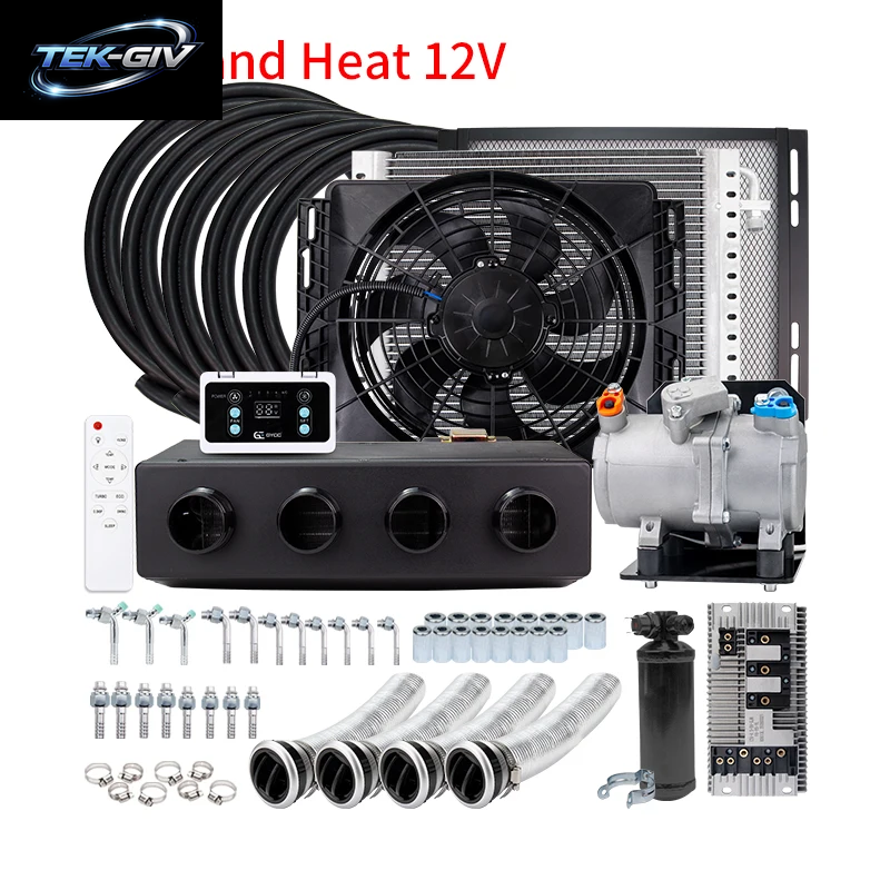 Universelles 4-Loch-Auto-Elektro-Klimaanlage Unter Dem Armaturenbrett, 12 V, 24 V, Für Auto, Van, Street Rod, Heiße Klassische Ac-Klimaanlage