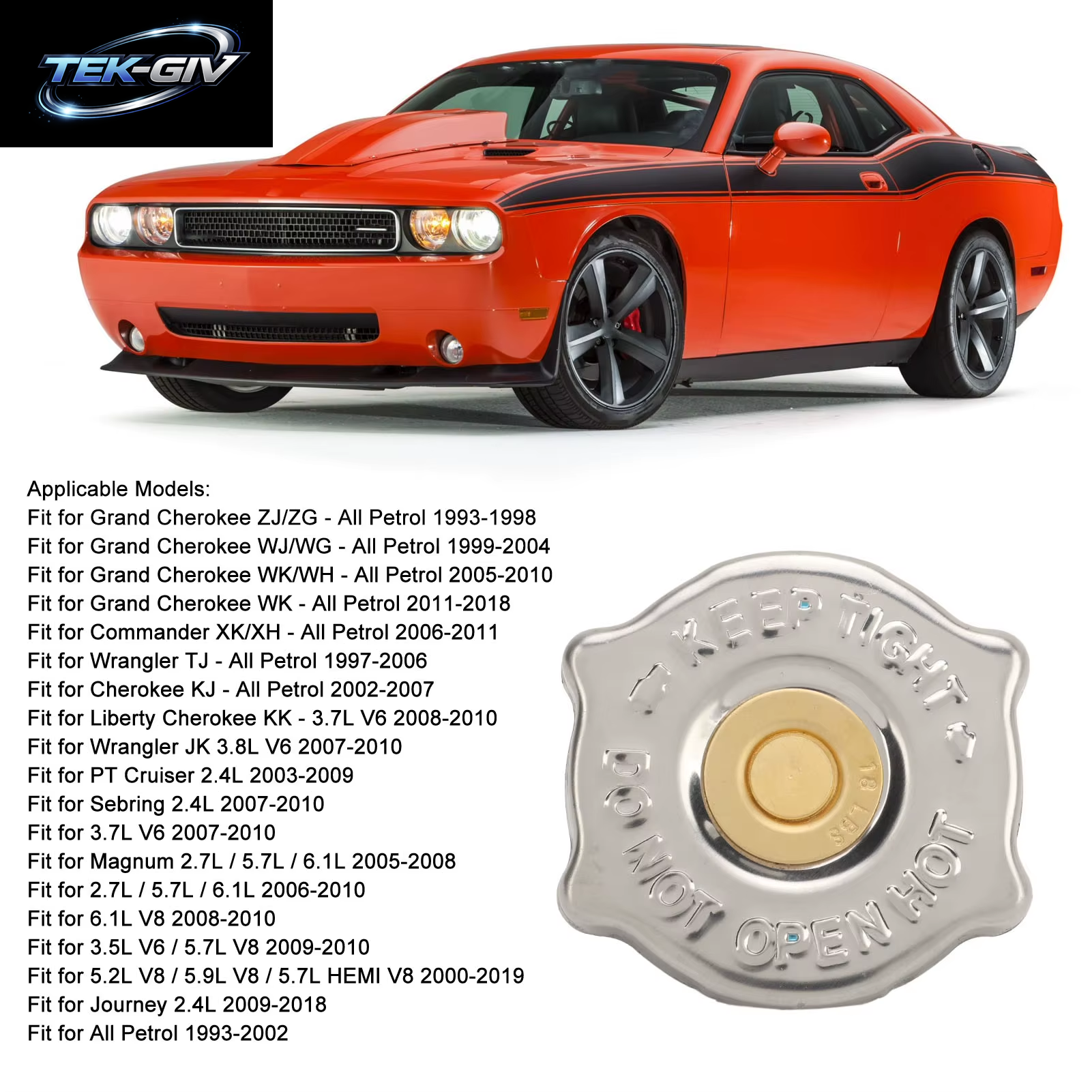 Auto-Kühlerdeckel-Abdeckung 52028974AA Kühlmittel-Kühlerdeckel Für Jeep Grand Cherokee Commander Wrangler Liberty