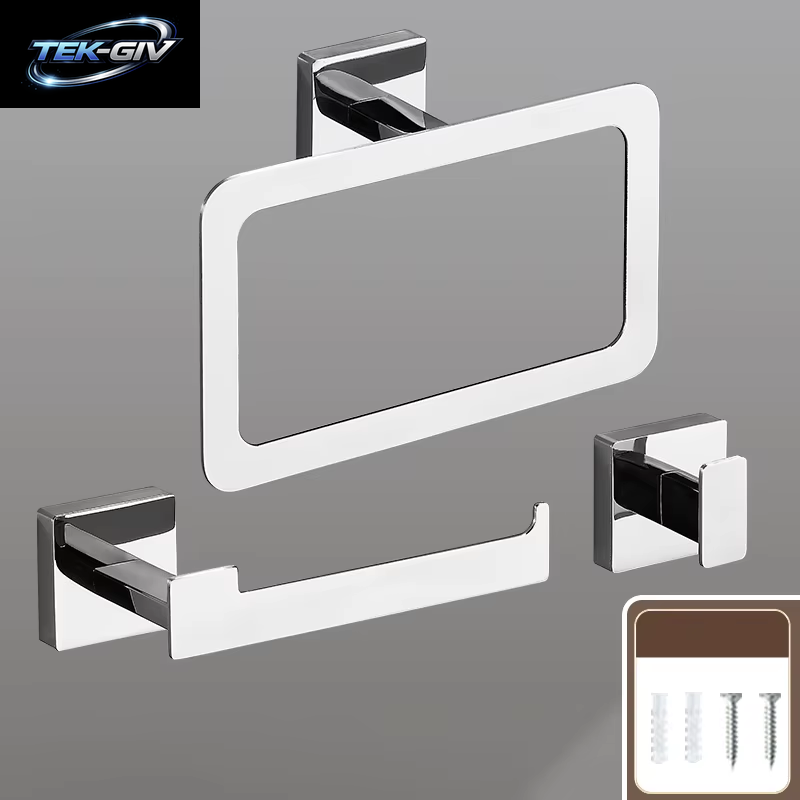 Mattschwarz Badezimmer Zubehör Set Wand Halterung Handtuch Bar Handtuch Ring Rollen Papier Halter Robe Haken Edelstahl Hardware Set