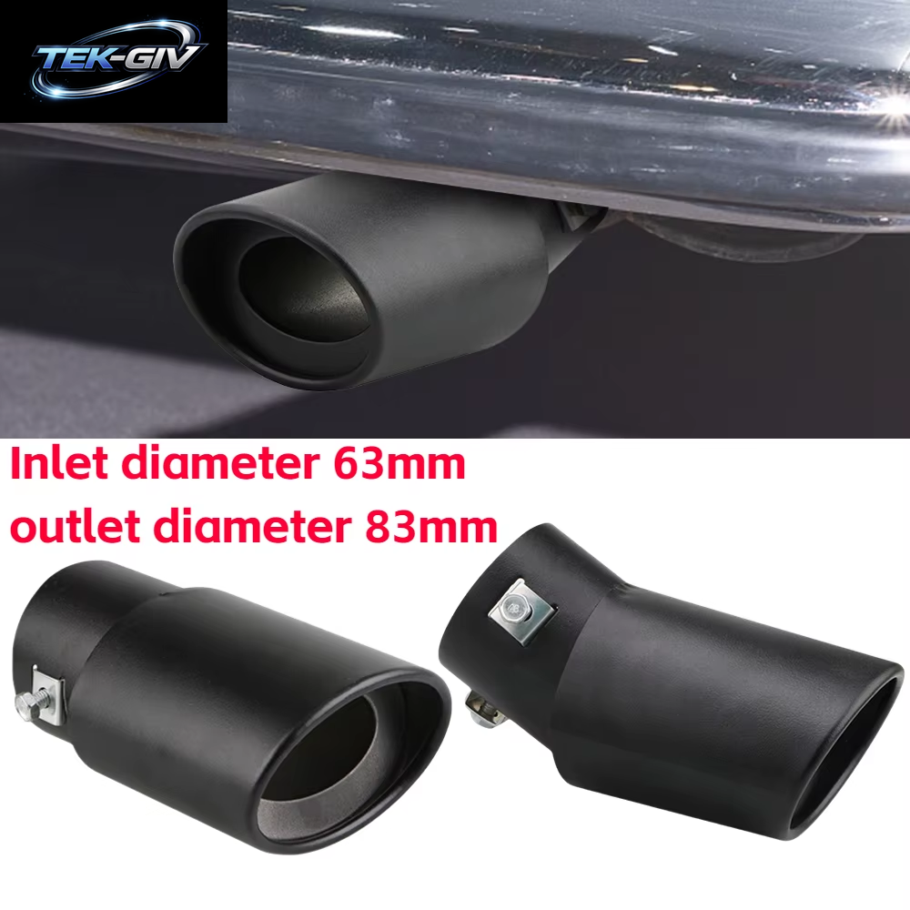 Universal Auto Auspuffs Pitze Runde Aluminium Legierung Schall Dämpfer Heck Verkleidung Hinten Auto Auspuffrohr Düse Schall Dämpfer Rohr Einlass 63Mm