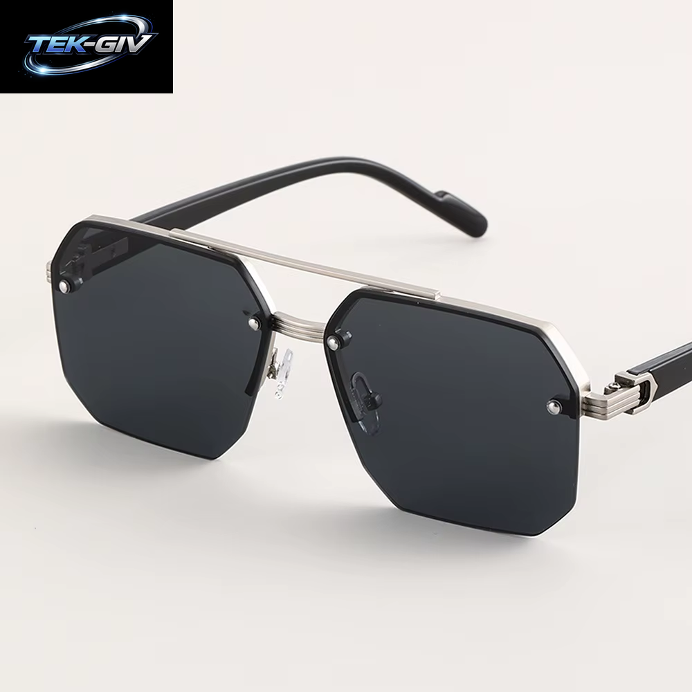 Herren Polarisierte Sonnenbrille Aluminium Magnesium Legierung Punk Sonnenbrille Doppels Trahl Quadratische Sonnenbrille Für Fahrer UV400 Brille