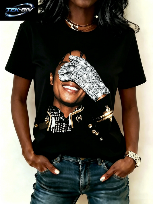 Ilstile Damen-T-Shirts Mit Klavier-Musiknoten-Aufdruck, Sommer, Kurzärmelig, Lässig, Rundhalsausschnitt, Retro-Fan-Favorit-T-Shirts, NEU