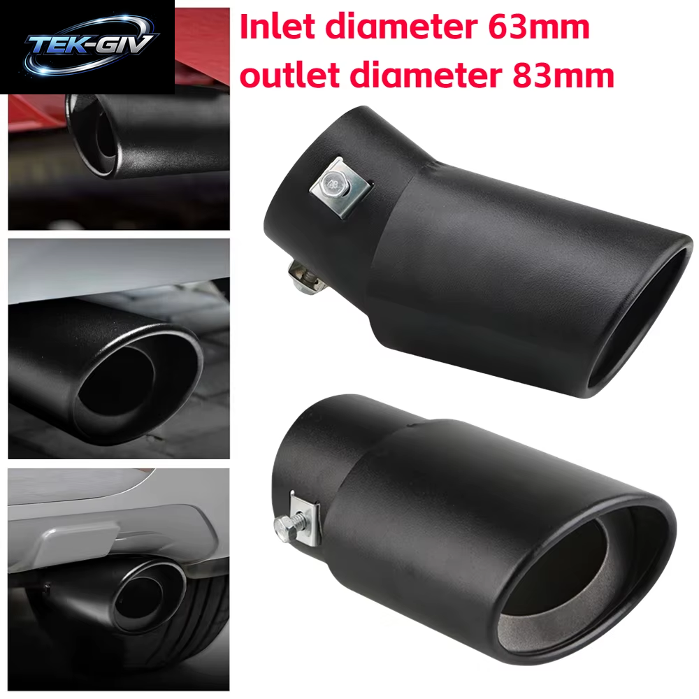 Universal Auto Auspuffs Pitze Runde Aluminium Legierung Schall Dämpfer Heck Verkleidung Hinten Auto Auspuffrohr Düse Schall Dämpfer Rohr Einlass 63Mm