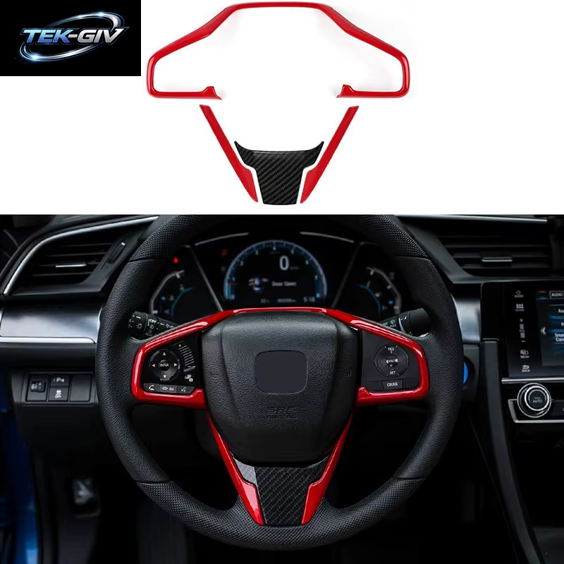 Innen Lenkrad Abdeckung Trim Aufkleber Für Honda Civic 10Th Gen Limousine Hatchabck Coupe Typ R 2016-2021