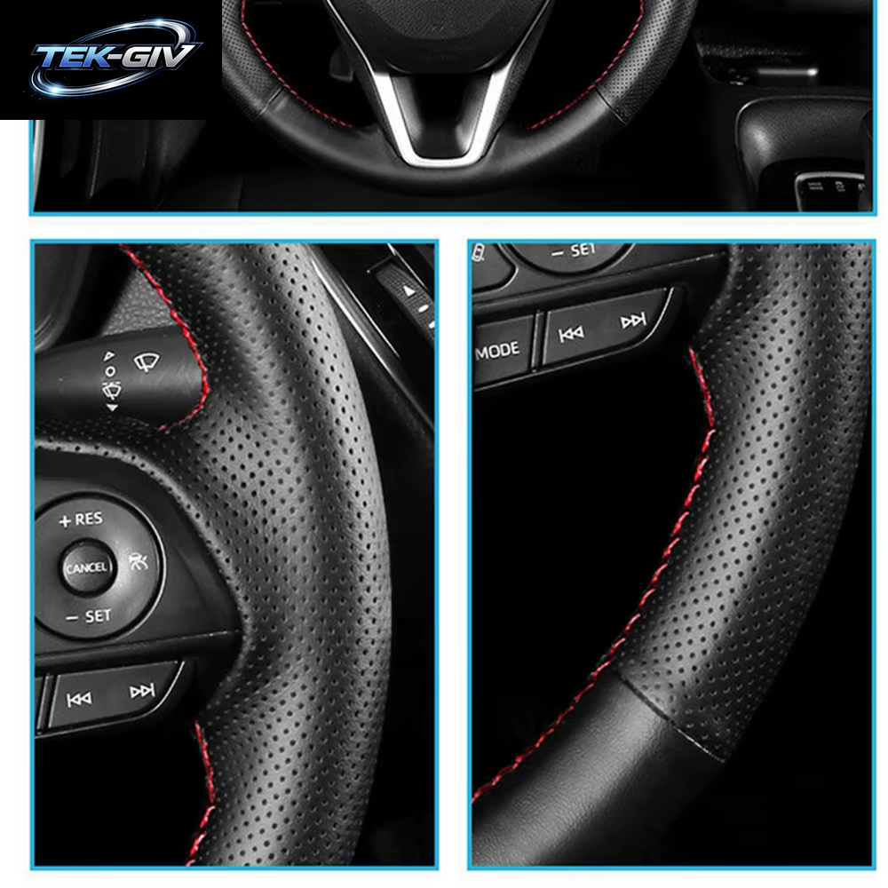 Angepasst Hand Nähen DIY Auto Lenkrad Abdeckung Schwarz Leder Geflecht Für Lenkrad Für Honda Civic Alte Civic 2006-2011