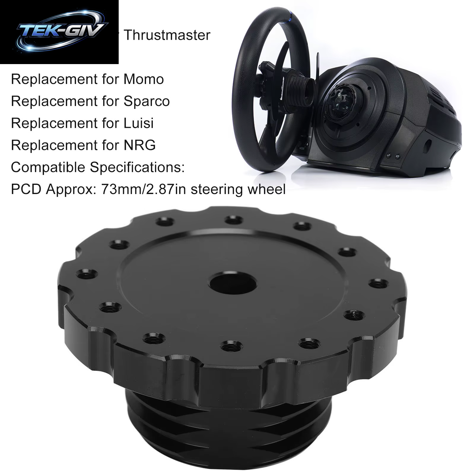 Lenkradadapter Schwarz Ersatz Für T300 T500 PCD 73Mm Lenkrad Schwarz Lenkradadapter