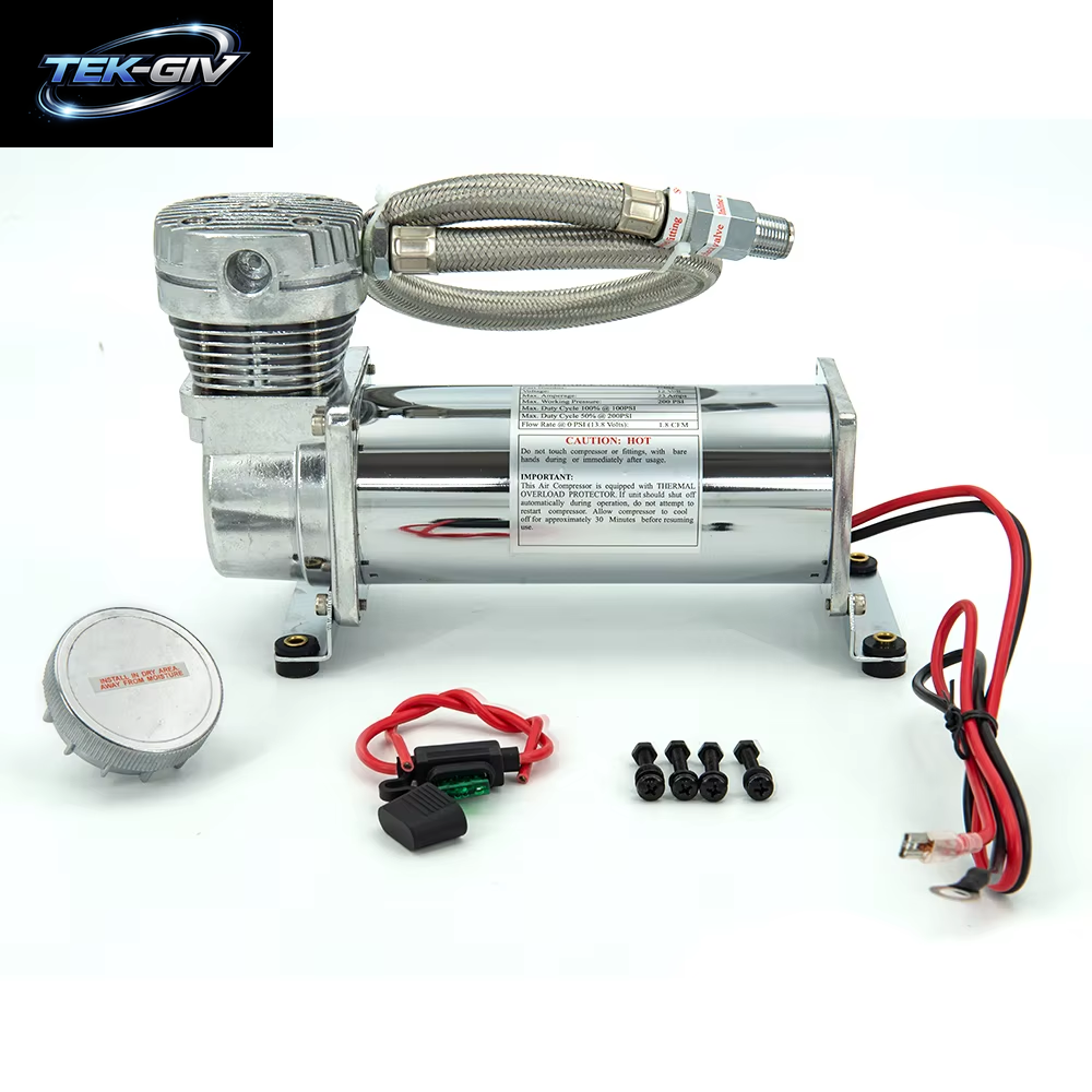 Universal Silber DC 12 V MAXPOWER 200 PSI OUTLET 1/4 Auto Luftfederung Kompressor/Pumpe Mit Zubehör