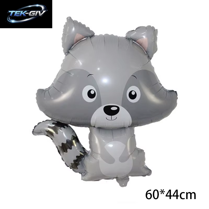 Cartoon Tier Kaninchen Hirsch Folienballon Kinder Geschenke Geburtstag Party Dschungel Tier Thema Dekoration Eichhörnchen Fuchs Bär Helium Globos