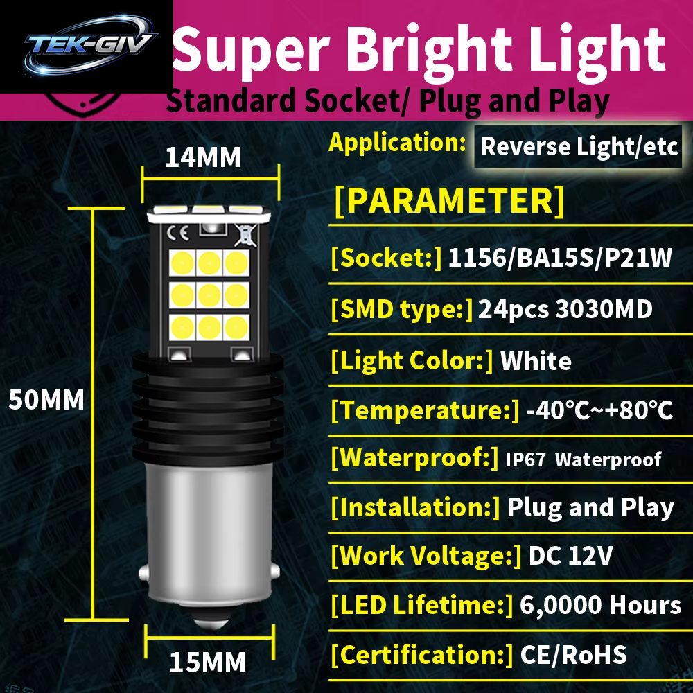 2 Stücke LED Backup Licht Blub Reverse Lampe P21W 7506 BA15S Canbus Für Volvo C30 C70 S40 S60 S70 S80 V40 V50 V60 V70 XC60 XC70 XC90