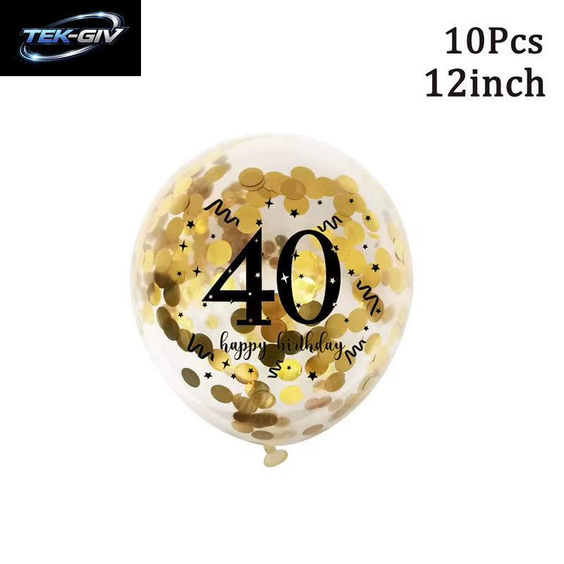 Schwarzgold 30 40 50 60 Jahre Geburtstag Latexballons Erwachsene Männer Frauen Alles Gute Zum Geburtstag Party Dekor Hochzeit 30. Jahrestag Zubehör