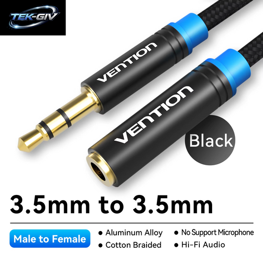 Vention Jack 3.5 Aux-Verlängerungskabel Für Auto, Laptop, Mini-Pc, TV, Xiaomi, Huawei, Stereo, 3,5 Mm Klinke, Kopfhörer, Lautsprecherkabel, Auxiliar