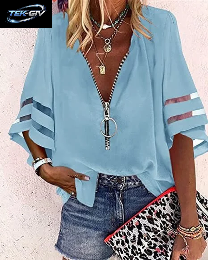 Sommer Frauen Print Tees Shirts Lose Vintage Zipper off Schulter Sexy Loch Bluse Top Lose 2024 Casual Kurzarm Tops
