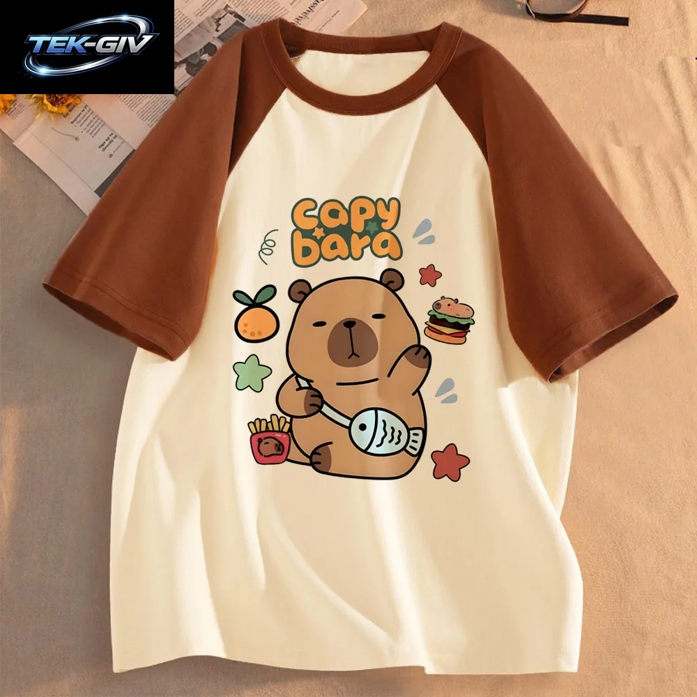 Lustige Capybara T-Shirts Männer Frauen Sommer Niedlichen Tier T Shirt Kurzarm Grafik T Shirts Streetwear Frauen Kleidung