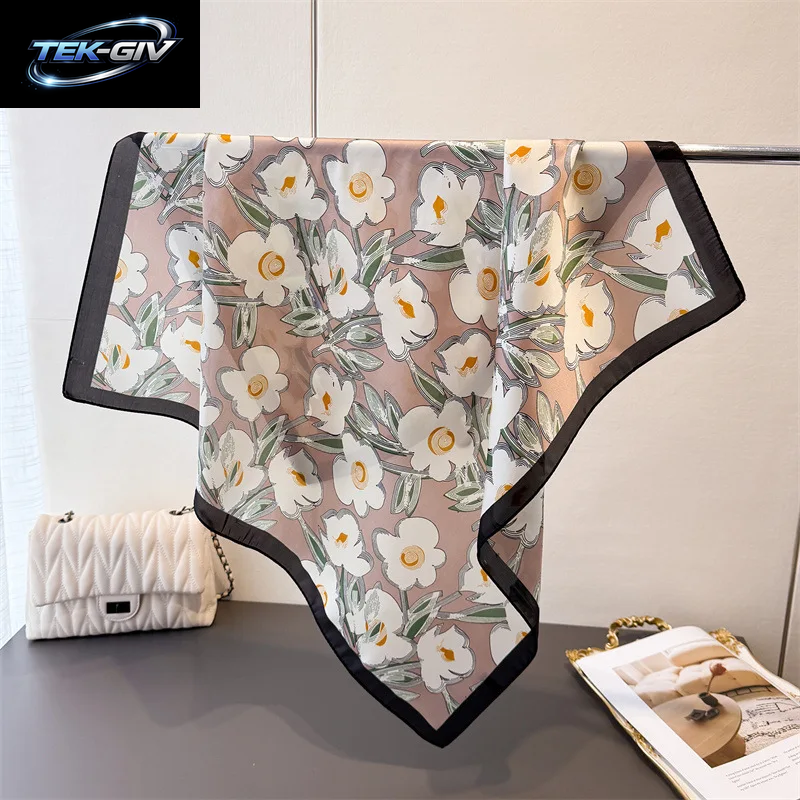 Luxus Neue Gedruckt Schals Frauen Seidenschal Frühling Und Sommer Blumen Dekorationen Kleine Krawatten Haarbänder Taschen Großhandel