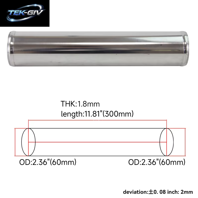 Universal 0 Grad Aluminium 48Mm-70Mm /1.89 ''-2.75" Zoll Turbo Inter Rohr Piping Schläuche Intake L = 300MM