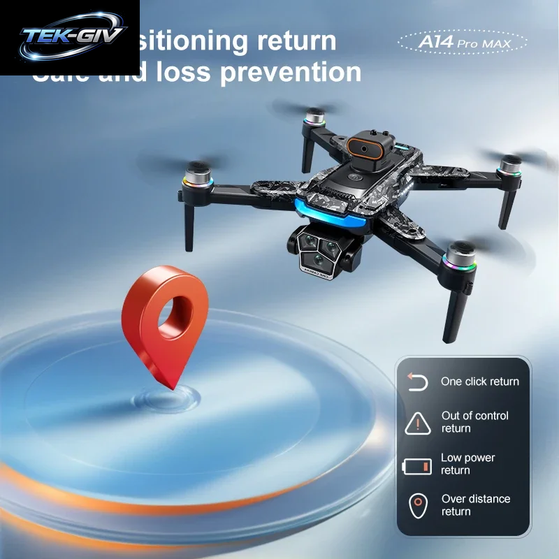 Xiaomi A14 Promax Drone Bürstenlosen Motor 8K HD Drei Kamera GPS Optischen Fluss Hindernis Vermeidung Faltbare Quadcopter Drone Spielzeug