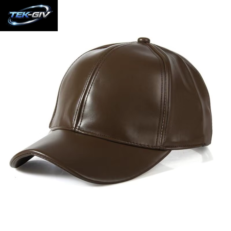 1PC Unisex Solide Männer Frauen Baseball Kappe PU Leder HIP HOP Snapback Caps Hüte Für Männer Baseball Caps Schwarz Einstellbare Hut