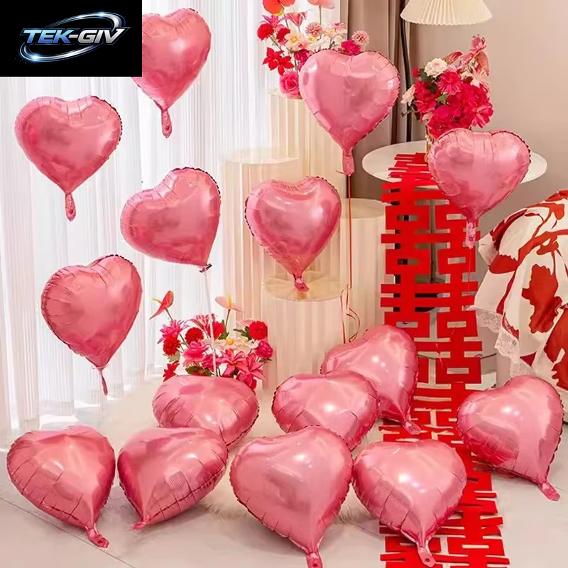 60-5PCS Rote Herz Folien Ballons Aufblasbare Helium Ballon DIY Geburtstag Party Ornamente Für Valentinstag Hochzeit Party Geschenke