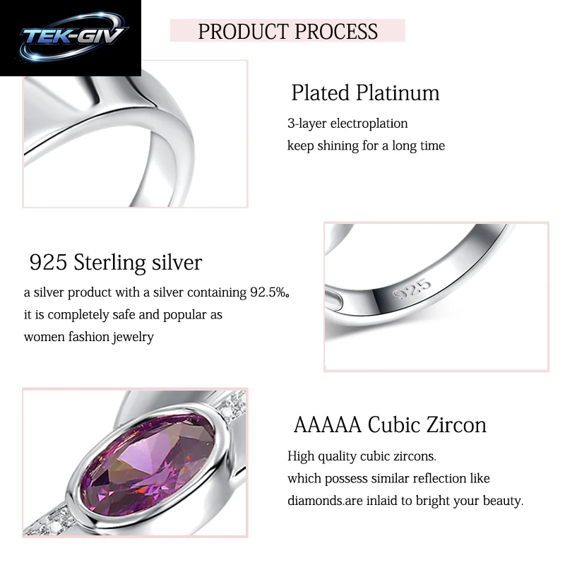 LAYA 925 Sterling Silber Glänzender Zirkon, Synthetischer Lila Und Grüner Kristall, Unregelmäßiger Großer Fingerring Für Männer Und Frauen, Modeschmuck