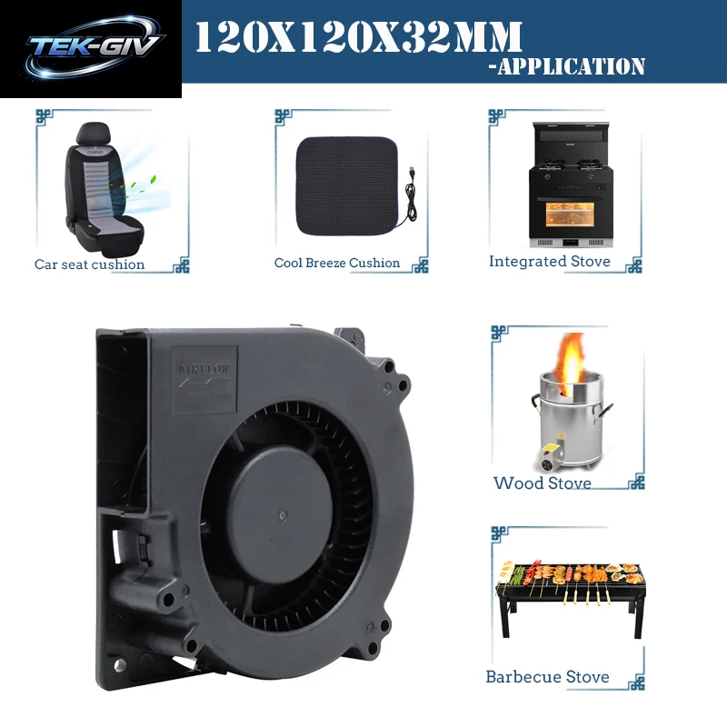 BBQ 120MM Gebläse DC 12V 120Mm X 32Mm Radial Lüfter Variable Geschwindigkeit Controller Grill Fan Für Camping Herd Kochen