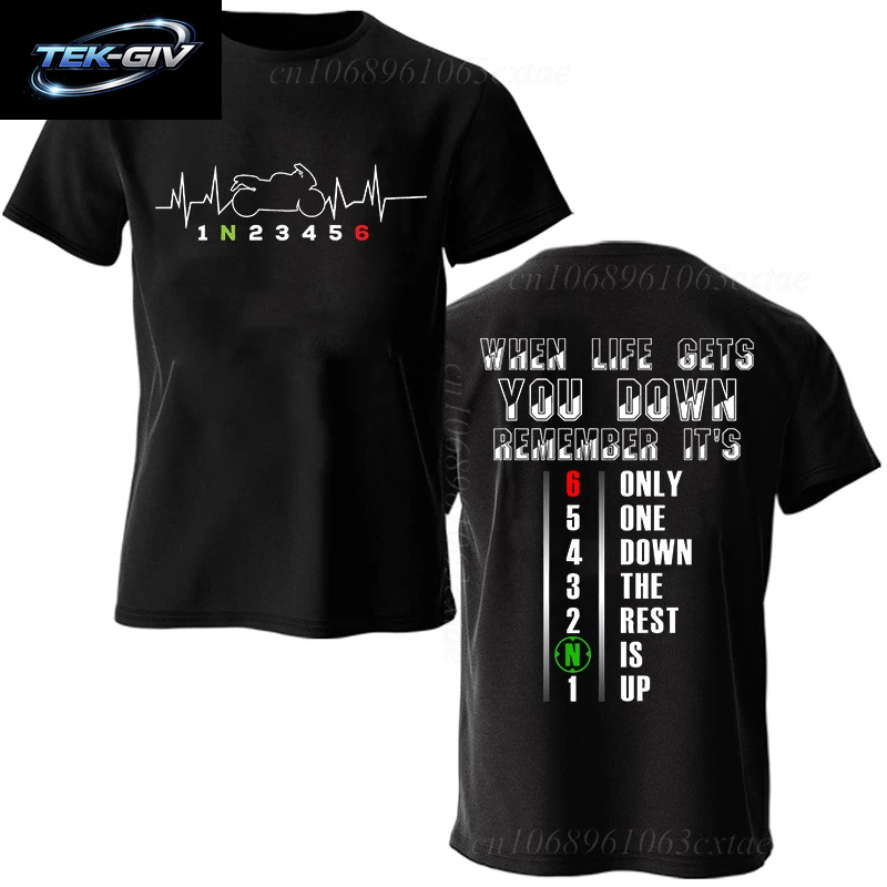 Sommer Mode Männer T Shirt Kleidung 1N23456 Motorrad Getriebe Biker Herzschlag Grafik T Shirt Casual Übergroßen Männer T-Shirts