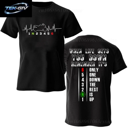 Sommer Mode Männer T Shirt Kleidung 1N23456 Motorrad Getriebe Biker Herzschlag Grafik T Shirt Casual Übergroßen Männer T-Shirts