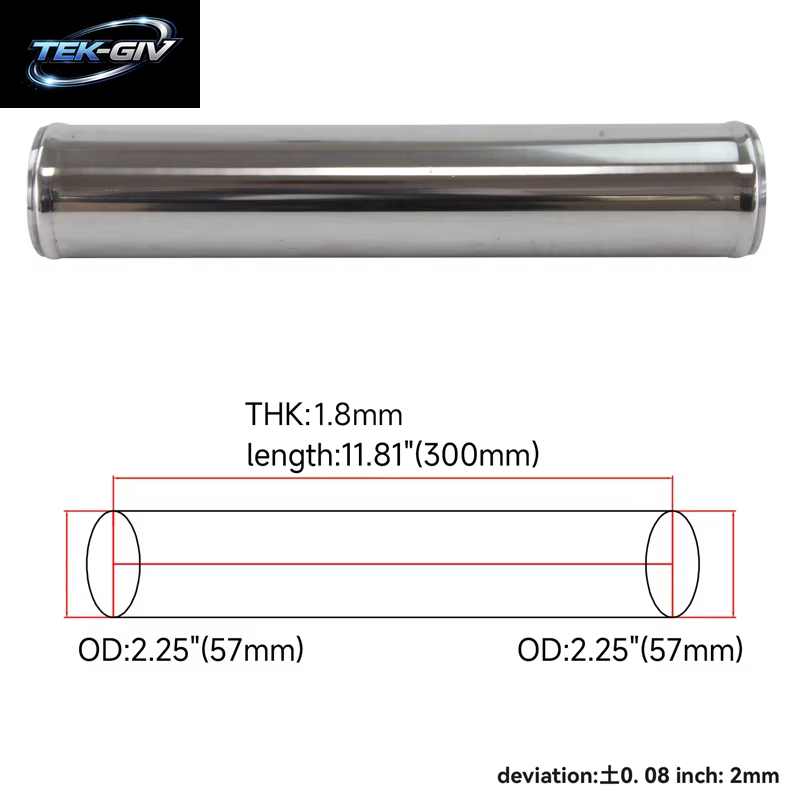 Universal 0 Grad Aluminium 48Mm-70Mm /1.89 ''-2.75" Zoll Turbo Inter Rohr Piping Schläuche Intake L = 300MM