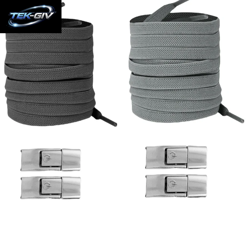 Neu Ohne Krawatten, Elastische Schnürsenkel, Keine Krawatte, Schnürsenkel, Press-Lock-Schnürsenkel, Sneaker, Kinder Und Erwachsene, 8 Mm, Verbreiterte Flache Schnürsenkel Für Schuhe