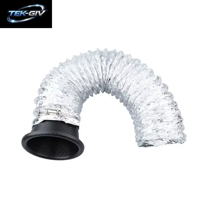 Universal Auto Front Stoßstange Eintritt Air Turbo Lufteinlass Rohr Kit ABS Turbine Einlass Kit Rohr Luft Trichter Carbon Look