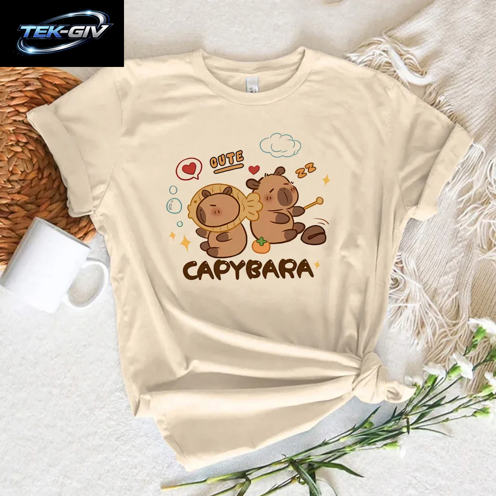 Lustige Capybara T-Shirts Männer Frauen Sommer Niedlichen Tier T Shirt Kurzarm Grafik T Shirts Streetwear Frauen Kleidung