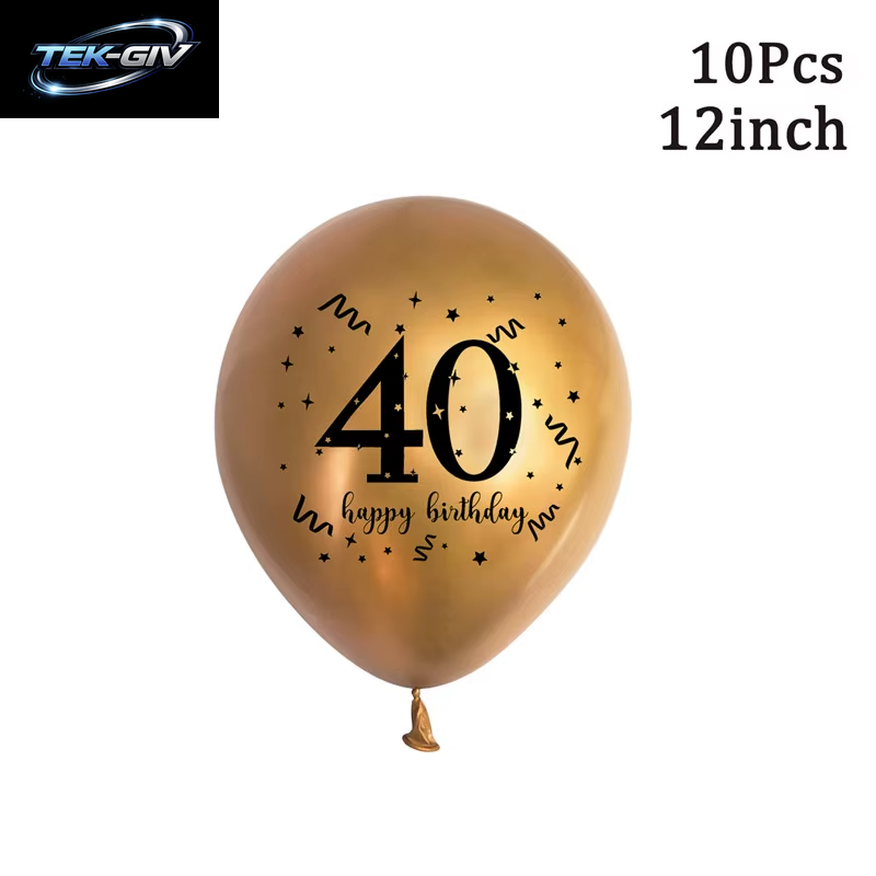 Schwarzgold 30 40 50 60 Jahre Geburtstag Latexballons Erwachsene Männer Frauen Alles Gute Zum Geburtstag Party Dekor Hochzeit 30. Jahrestag Zubehör