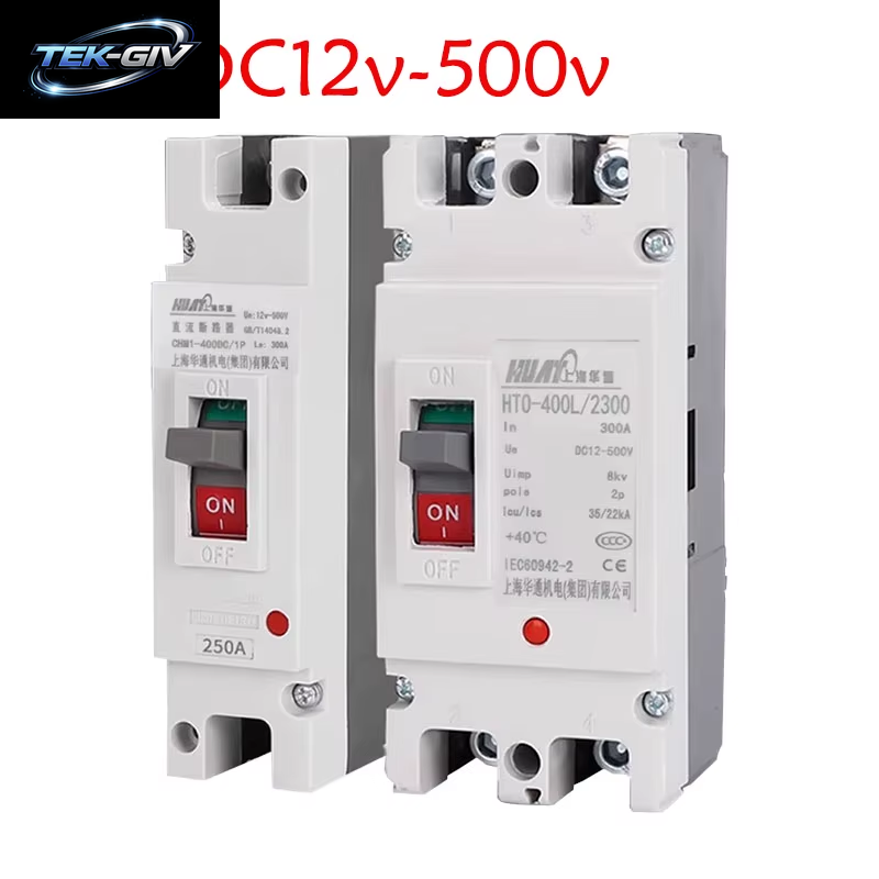 12V 24V 48V 110V-500V DC Leistungsschalter 1P/2P Hochleistungs-Leistungsschalter Mit Geformtem Gehäuse 32A-600A Solarbatterie RV Wechselrichter