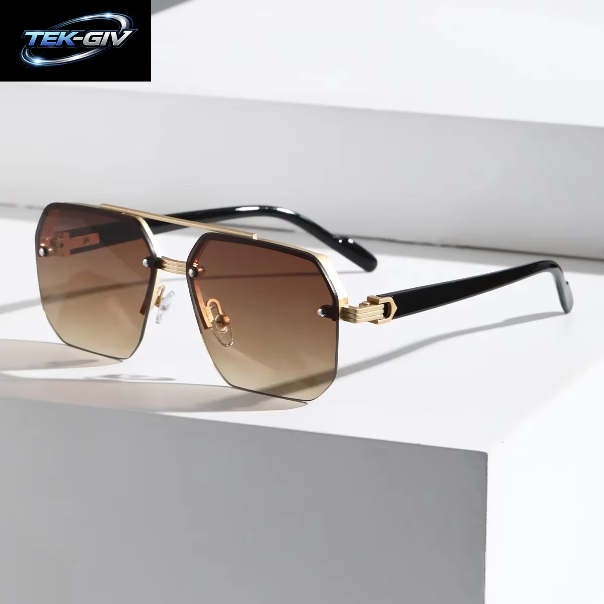 Herren Polarisierte Sonnenbrille Aluminium Magnesium Legierung Punk Sonnenbrille Doppels Trahl Quadratische Sonnenbrille Für Fahrer UV400 Brille